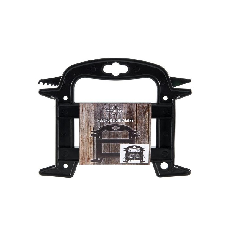 Enrouleur pour guirlandes de Noël plastique noir L19cm L15cm