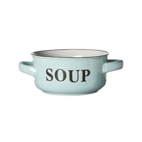 Bol à soupe 'Soup' Ø13,5xh6,5cm avec anses bleu clair
