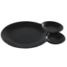 Plat de service 3 compartiments noir 28x20cm