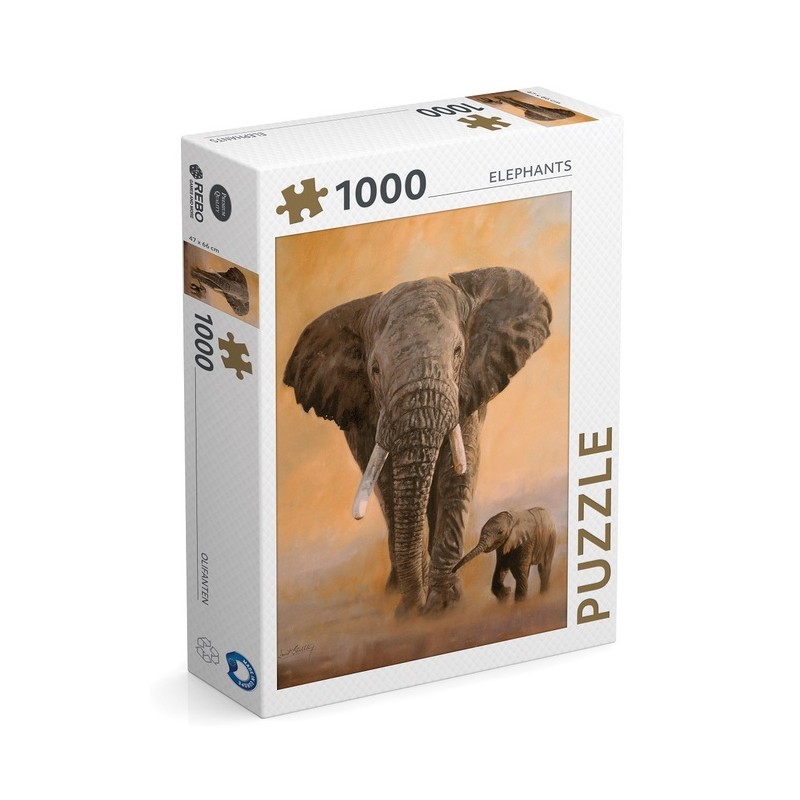 Puzzle Rebo Éléphants 1000 pièces