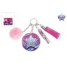 Porte-clés pompon Pretty Perfect avec 2x brillant à lèvres et miroir rose