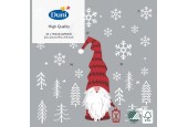 Serviettes Duni Tomte Med Luva 24x24cm tissu 3 couches FSC paquet de 20 serviettes