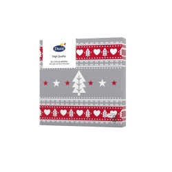 Serviettes Duni Suède 24x24cm tissu 3 couches FSC paquet de 20 serviettes