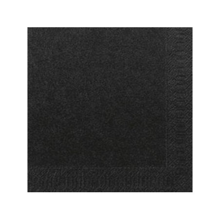 Serviettes Duni Noir 24x24cm tissu 3 épaisseurs FSC paquet de 20 serviettes