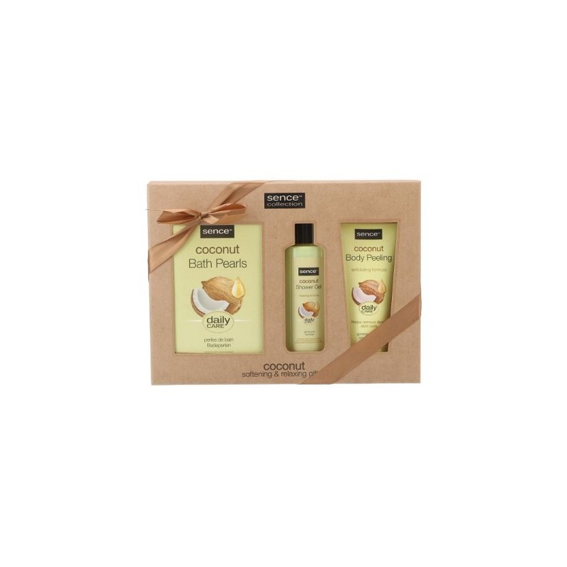 Sence Collection Coffret Coconut Planet Love Perles de bain 150 gr, gommage corporel 150 ml, gel douche 200 ml