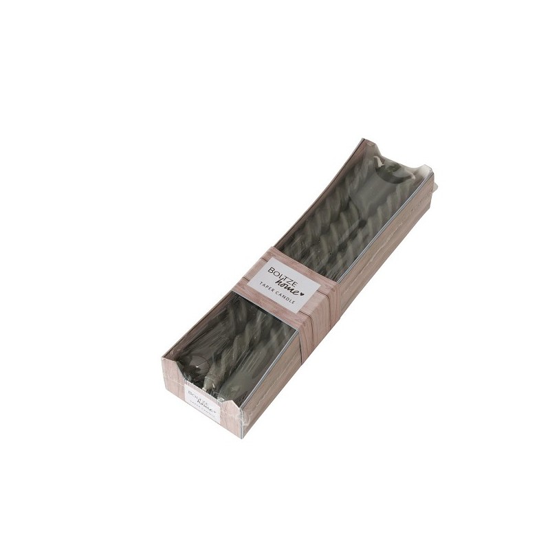 Boltze Home Bougies Twisto boîte de 6 pièces Ø2x20cm gris