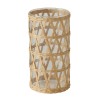 Boltze Home Vase Favro en verre avec couvercle en jonc de mer Ø11xh20cm