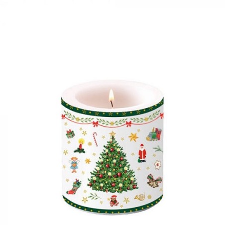 Ambiente Bougie petite Noël Evergreen Blanc