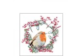 Ambiente Servetten Robin In Wreath 33cm 20 stuks