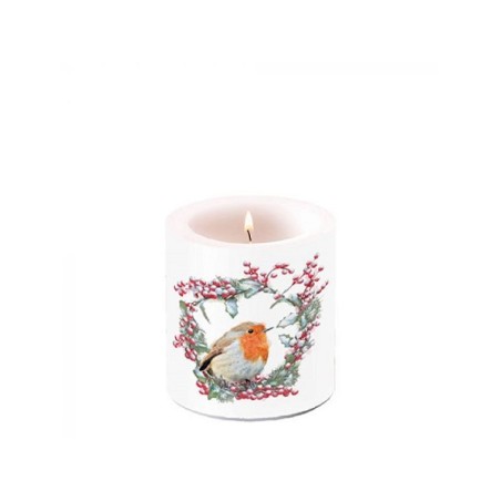 Ambiente Candle petit Robin en couronne