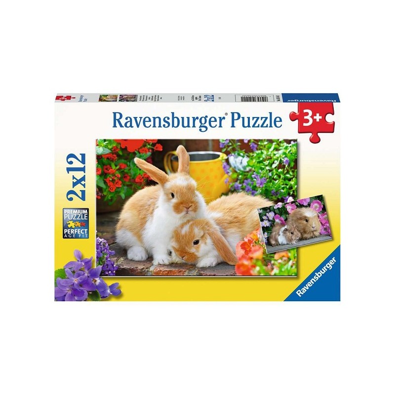 Ravensburger puzzel Knuffeltijd 2x12 stukjes