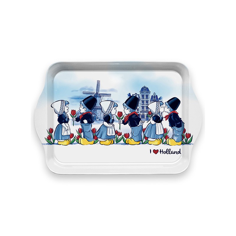 Dienblad kussend paar metaal 25,5x17,5cm