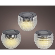 Lumineo Tafellamp Glas Solar LED Warmwit Ca. 8cm Verkrijgbaar In 3 Vormen