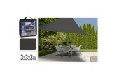 Toile d'ombrage triangle 3x3x3m gris foncé