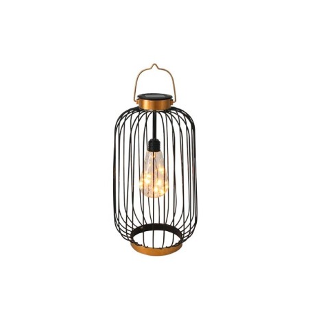 Lantaarn solar draad gloeilamp warm wit Ø18,8x40,6cm zwart gemaakt van staal