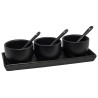 Sauzenset 7-delig porselein mat zwart