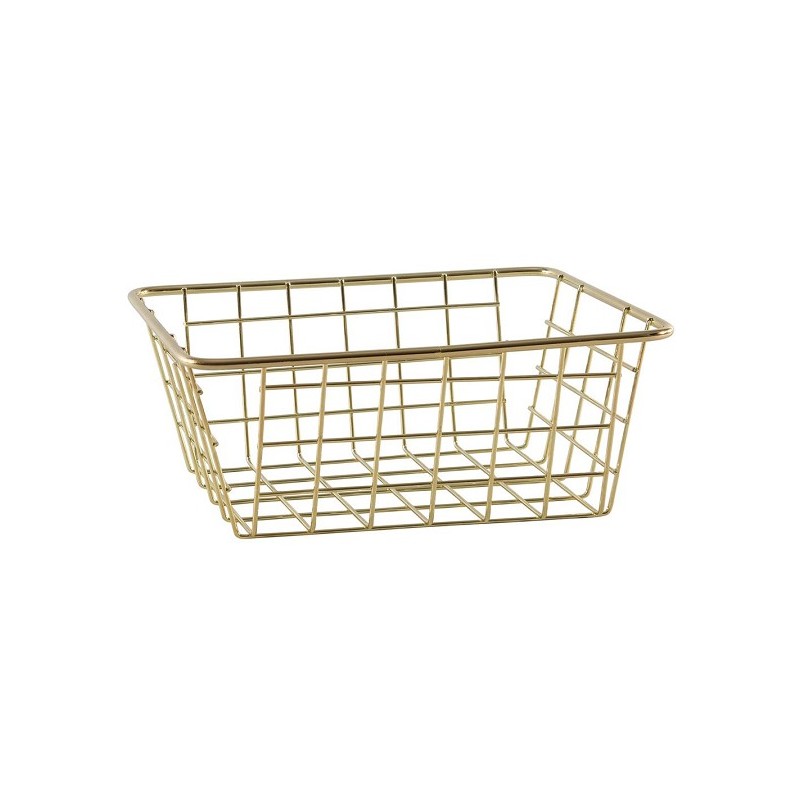 Corbeille en fil 20x15,5x8cm métal doré