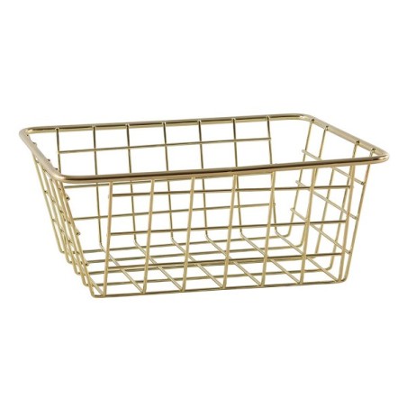 Corbeille en fil 20x15,5x8cm métal doré