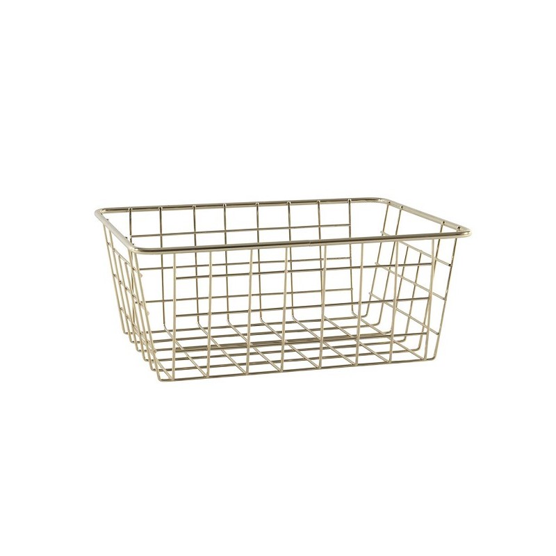Draadmand 24x18x10cm goud metaal