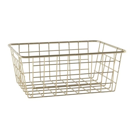 Draadmand 24x18x10cm goud metaal