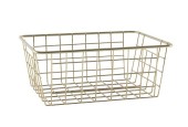 Corbeille grillagée 24x18x10cm métal doré