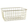 Corbeille grillagée 28x22x12,5cm métal doré