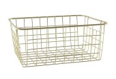 Corbeille grillagée 28x22x12,5cm métal doré