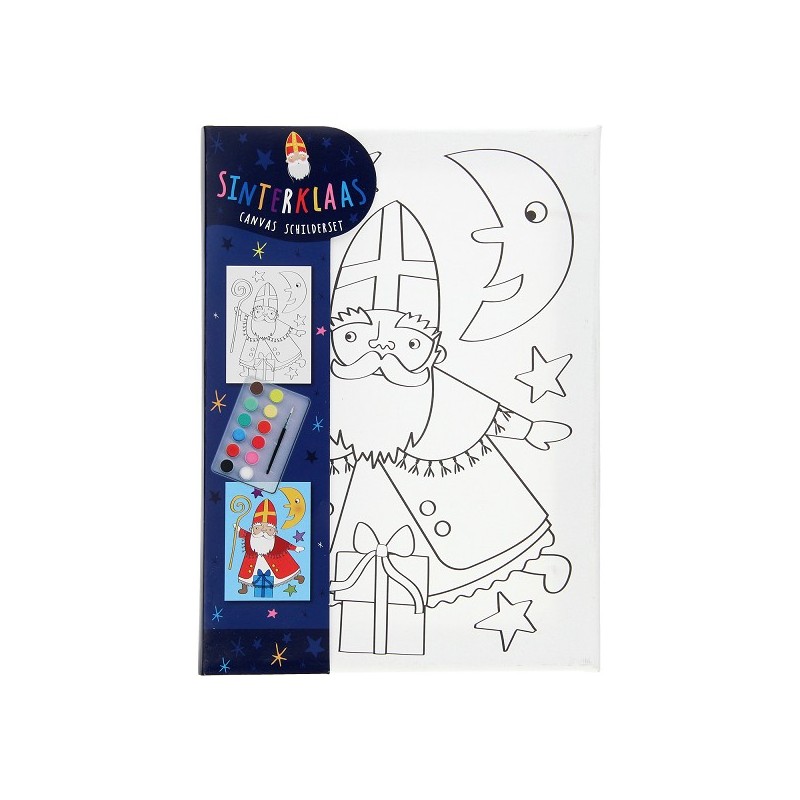 Canvas schilderset Sinterklaas 18x25cm