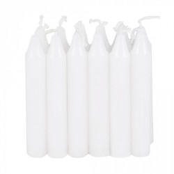 Lampionkaarsjes 12 in doosje wit LXBXH 13x9x3cm  99% paraffin wax, 1% cotton
