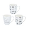 Mug coeurs Ø8,6x10,7cm 366ml noir et blanc