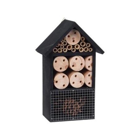 Insectenhotel hout 25cm zwart