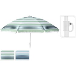 Strandparasol Ø180cm Streep Met Knik
