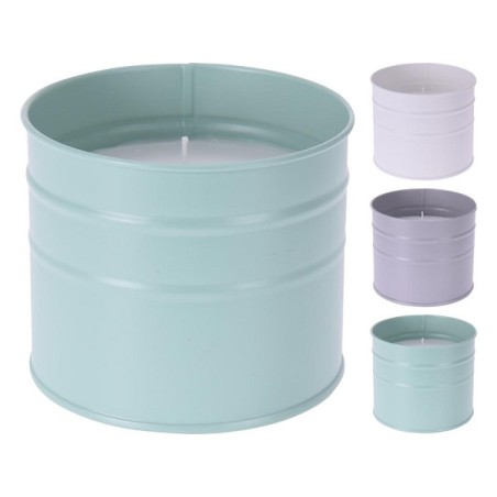 Citronella kaars in zinken emmer Ø8x9cm in verschillende pastel kleuren.