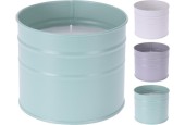 Citronella kaars in zinken emmer Ø8x9cm in verschillende pastel kleuren.