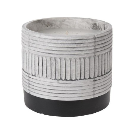 Bougie citronnelle en pot céramique gris-noir dia.12,5x11cm