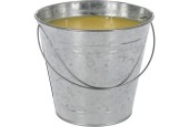 Citronella kaars met 3 lonten in metalen emmer dia.24,5x22cm 1963gram