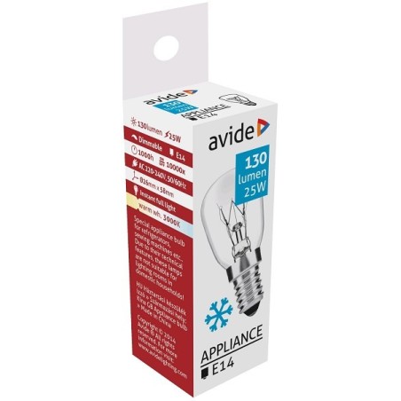 Avide  koelkast- of vriezer gloeilamp25W E14 warmwit 3000K 130 lumen rough appliance Bulb Cold