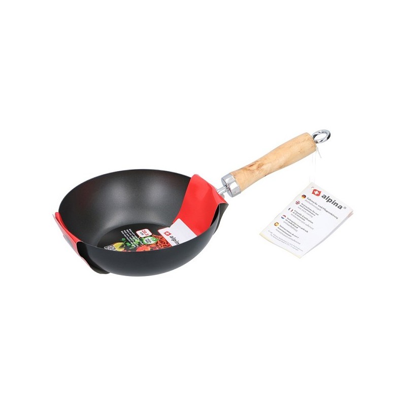 Alpina Wok 20cm met houten steel