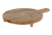 Planche de service en bois de manguier ronde Ø30x39cm