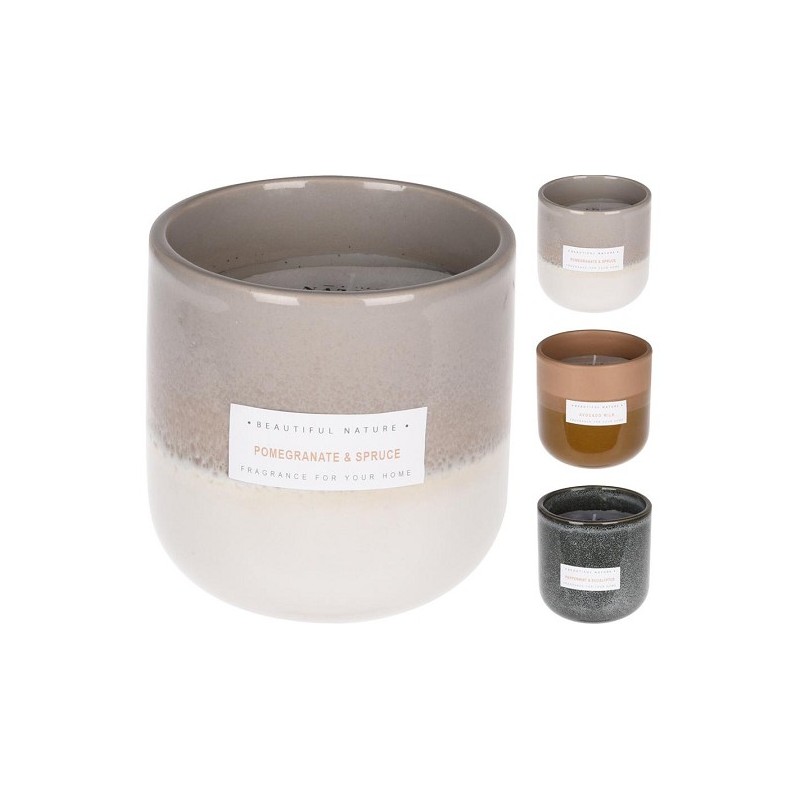 Bougie parfumée dans un pot en céramique Ø9x9cm