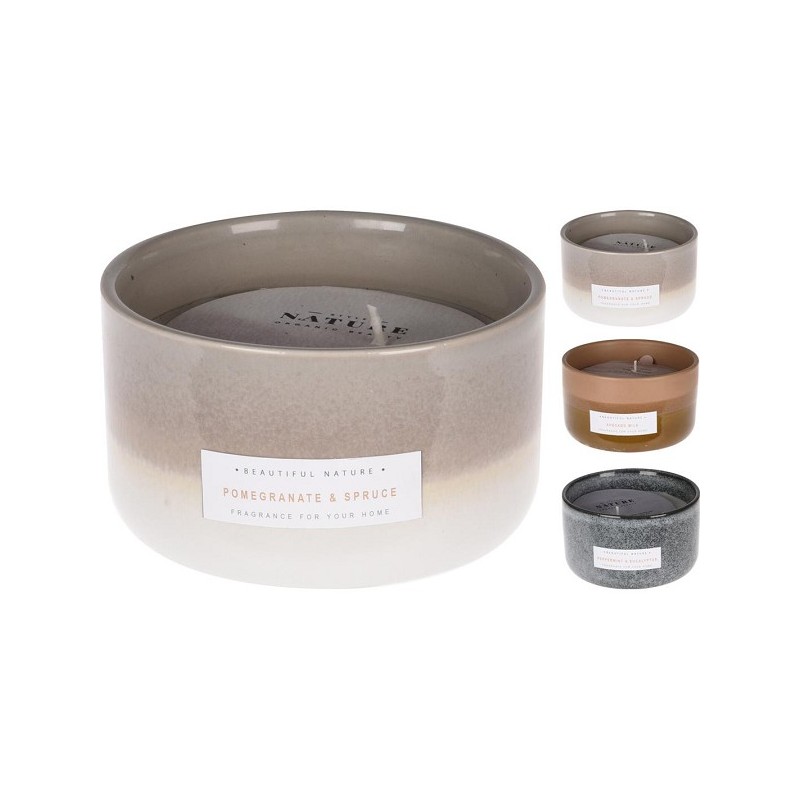 Geurkaars in keramieken pot Ø12x7cm