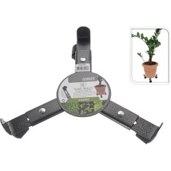 Plantentrolley voor bloempot verstelbaar grijs metaal 24 cm