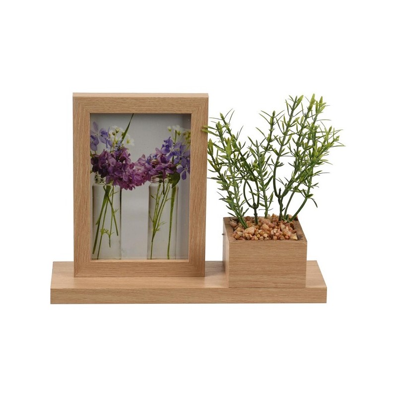 Fotolijst mdf met plantje 19,5x26x7,6cm