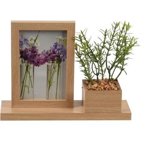 Fotolijst mdf met plantje 19,5x26x7,6cm