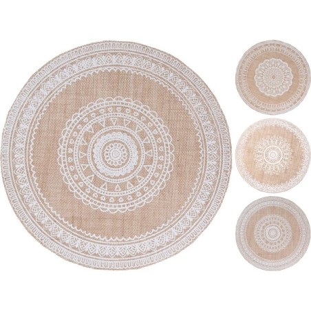 Placemat jute Ø38cm leverbaar in 3 dessins