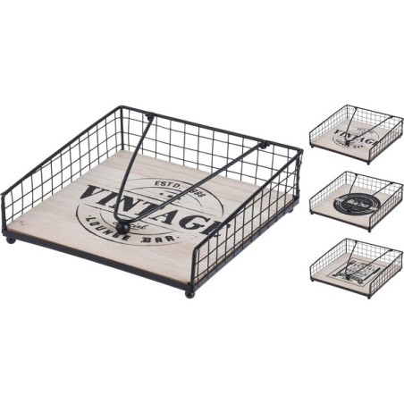 Porte-serviettes métal 18x18cm