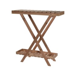 Support à plantes en bois 2 couches 70x28x75cm