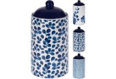 Pot de conservation en porcelaine 750ml bleu-blanc