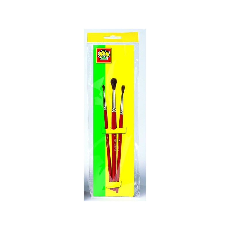 Ses penselenset, 3 stuks