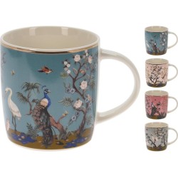 Tasse 320ml porcelaine os neuf Ø8,5x9cm paon